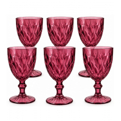 Jogo 6 Taças 320ml Diamond Lilás Vidro